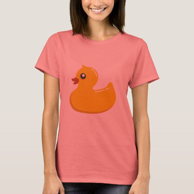 Cute Rubber Ducky/Blue Bubbles Tee Shirt (Framsida)