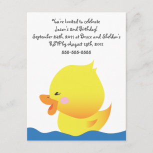 Cute Rubber Ducky Boy Birthday Inbjudan