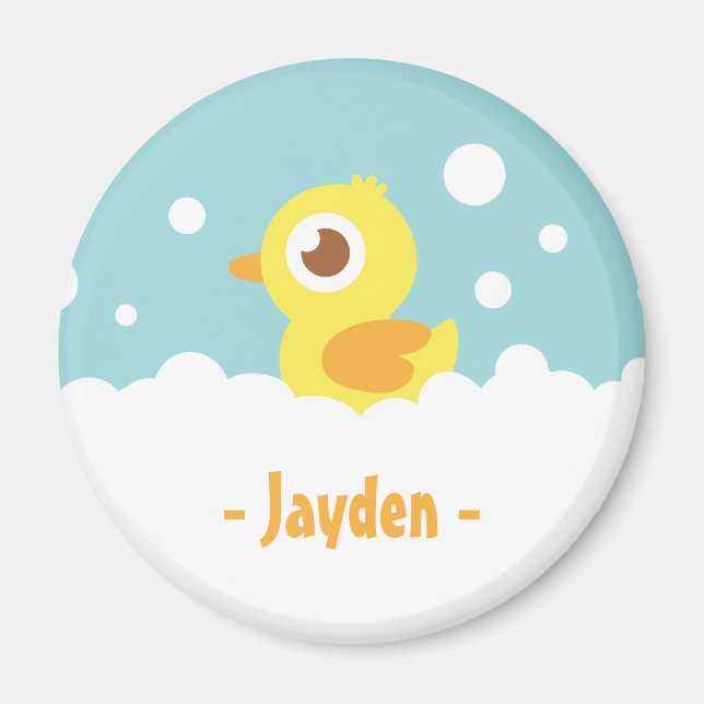 Cute Rubber Ducky i Bubble Bath Magnet (Framsidan)