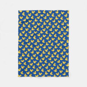 Cute Rubber Ducky Mönster Royal Blue Fleecefilt