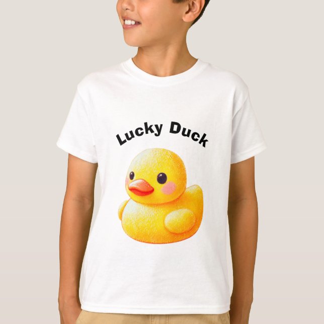 Cute Rubber Ducky Shirt with Customizable Text T Shirt (Framsida)