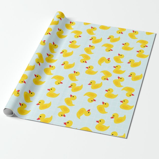Cute Rubber Ducky Wrapping Papprare Presentpapper (Utrullad)
