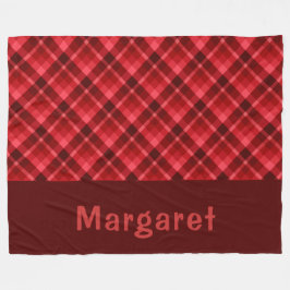 Cute Ruby Red Play Monogram Large Fleece Blanket