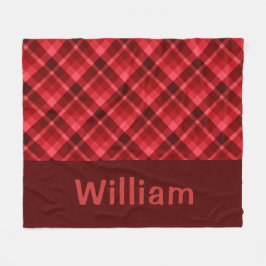 Cute Ruby Red Play Monogram Medium Fleece Blanket