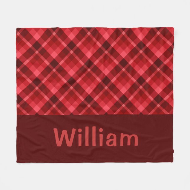 Cute Ruby Red Play Monogram Medium Fleece Blanket (Framsidan (Horisontell))