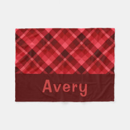 Cute Ruby Red Play Monogram Small Fleece Blanket