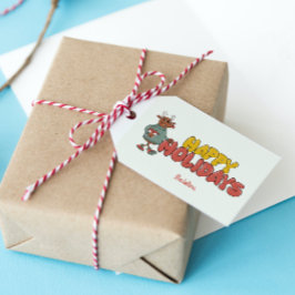 Cute rudolf jul helgdag presentetikett