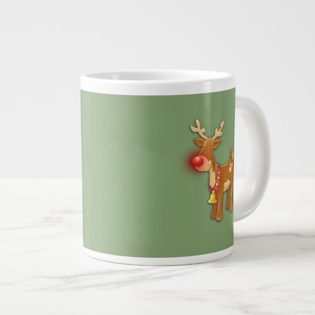Cute Rudolf Reindeer Jumbo Mugg (Framsida höger)
