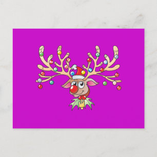 Cute Rudolf Reindeer med julen Ljus Inbjudan