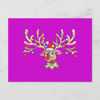 Cute Rudolf Reindeer med julen Ljus Inbjudan