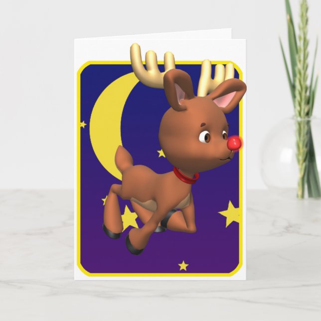 Cute Rudolph Helgkort (Framsida)