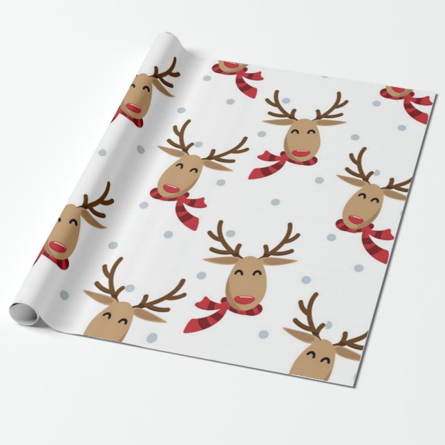 Cute Rudolph Jul Mönster Presentpapper (Utrullad)