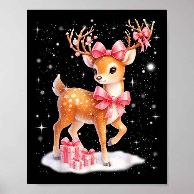Cute Rudolph Nk Coquette Pajamas Christmas Xmas Gi Poster (Framsidan)