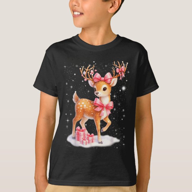 Cute Rudolph Nk Coquette Pajamas Christmas Xmas Gi T Shirt (Framsida)