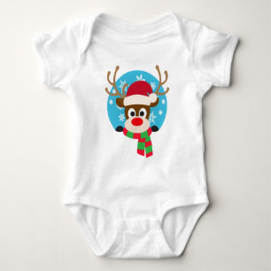 Cute Rudolph, Red Nose Reindeer Baby Bodykostym T Shirt