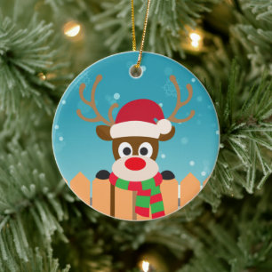 Cute Rudolph, Red Nose Reindeer   Ornament