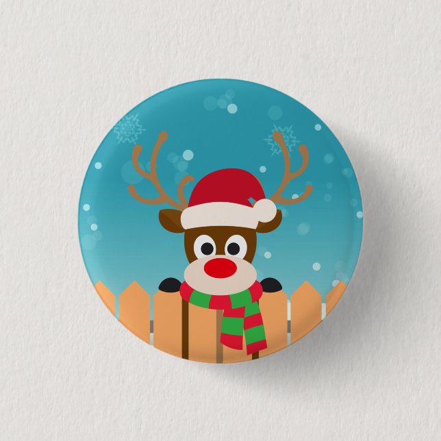 Cute Rudolph, Red Nose Reindeer | PIN-knapp Knapp (Framsida)