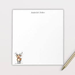 Cute Rudolph Reindeer Christmas Illustration Anteckningsblock