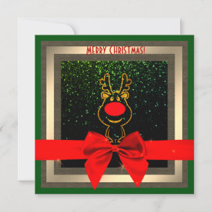 Cute Rudolph, rött, rindejulkort Julkort