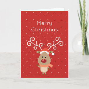 Cute Rudolph, tecknaden med rödnäsa Helgkort