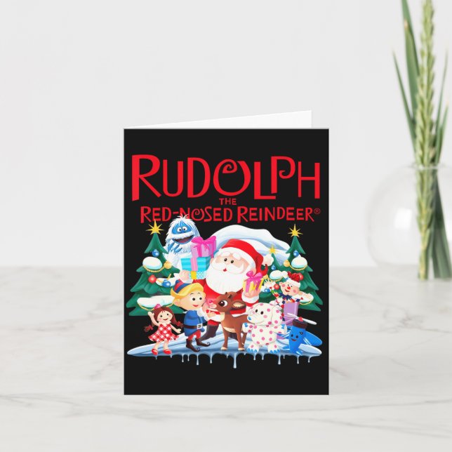 Cute Rudolph The Red Nosed Reindeer Christmas Spec Kort (Framsida)