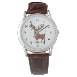 Cute Rudolph with Gold Accents Armbandsur