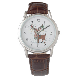 Cute Rudolph with Gold Accents Armbandsur