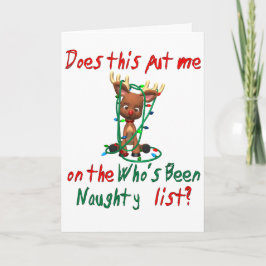Cute Rudolph's Been Naughty Helgkort