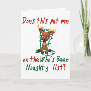 Cute Rudolph's Been Naughty Helgkort
