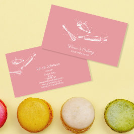 Cute Rullstift & whisk cuppie Bakery  Rosa Visitkort