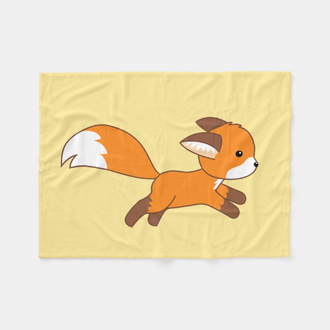 Cute Runfox Fleecefilt (Framsidan (Horisontell))
