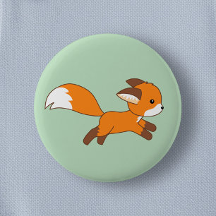 Cute Runfox på Grönten Knapp