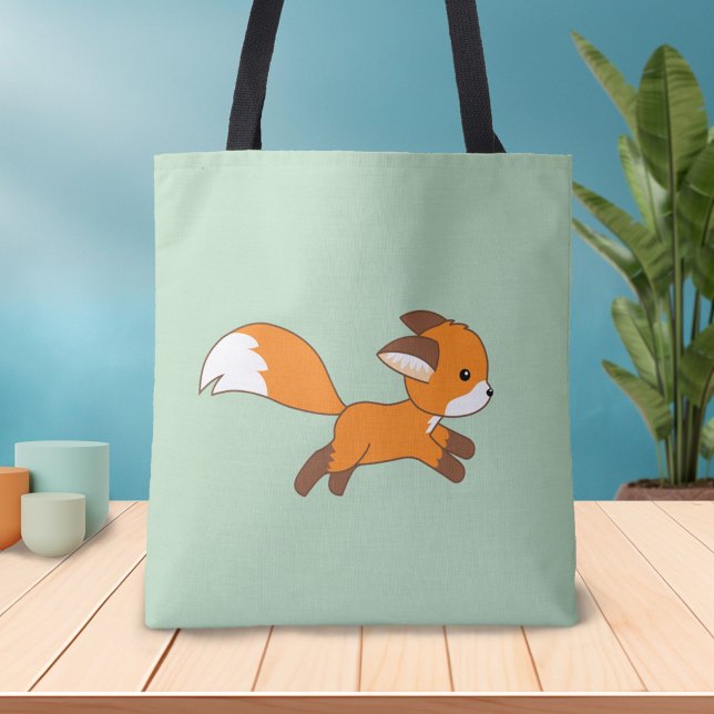 Cute Runfox på Grönten Tygkasse (Skapare uppladdad)