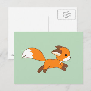 Cute Runfox på Grönten Vykort