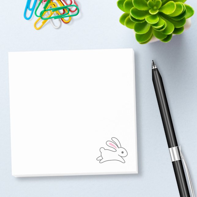Cute Running Bunny Rabbit Post-it Block (Skapare uppladdad)