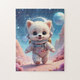 Cute Running Puppy Astronaut Jigsaw Puzzle Pussel