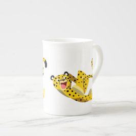Cute Running Tecknad Cheetah Benporslin Mugg