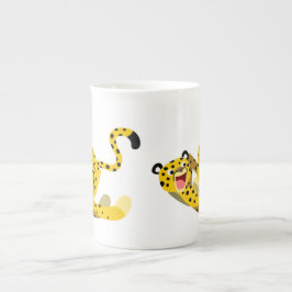 Cute Running Tecknad Cheetah Benporslin Mugg