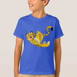 Cute Running Tecknad Cheetah Children T-Shirt