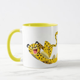 Cute Running Tecknad Cheetah Mugg