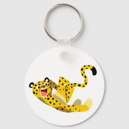 Cute Running Tecknad Cheetah Nyckelring