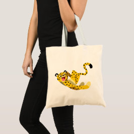 Cute Running Tecknad Cheetah Tygkasse
