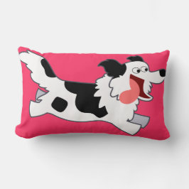 Cute Running Tecknad Collie Pillow Lumbarkudde
