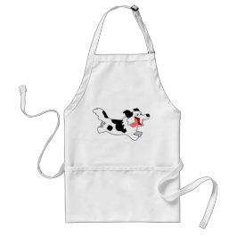 Cute Running Tecknad Gräns Collie Apron Förkläde