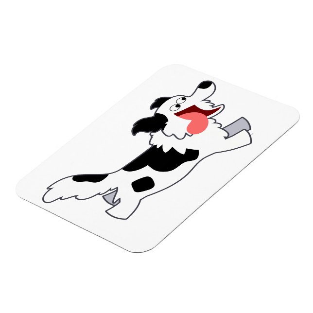 Cute Running Tecknad Gräns Collie Flexible Magnet (Vänstra Sidan)