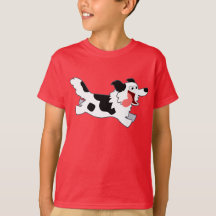Cute Running Tecknad Gräns Collie Kids T-Shirt