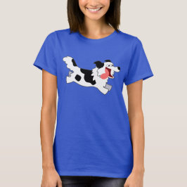 Cute Running Tecknad Gräns Collie Women T-Shirt
