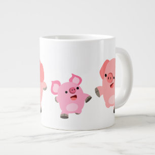 Cute Running Tecknad Grisar Jumbo Mugg