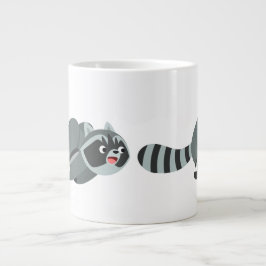 Cute Running Tecknad Raccoon Jumbo Mugg