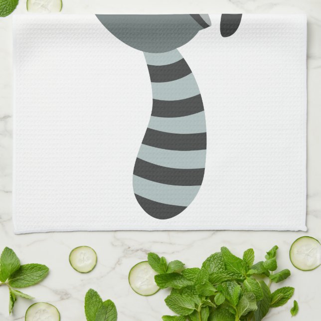 Cute Running Tecknad Raccoon Kökshandduk (Vikta)